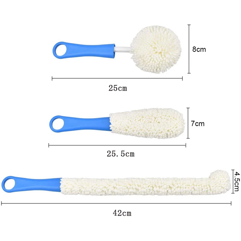 GOUGU Soft Foam Wine Bottle Brush Decanter Stemware Glasses Dust Cleaning Brush Flexible Win Bar Set Cleaner - الصورة 4