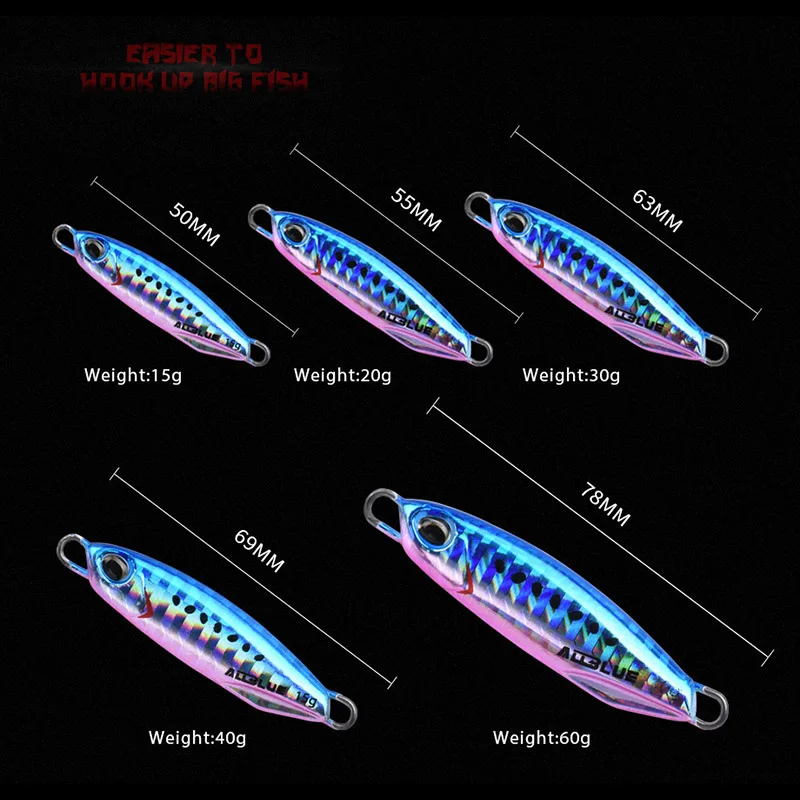 ALLBLUE New DRAGER Metal Cast Jig Spoon 15G 30G Shore Casting Jigging Fish Sea Bass Fishing Lure Artificial Bait Tackle - الصورة 2