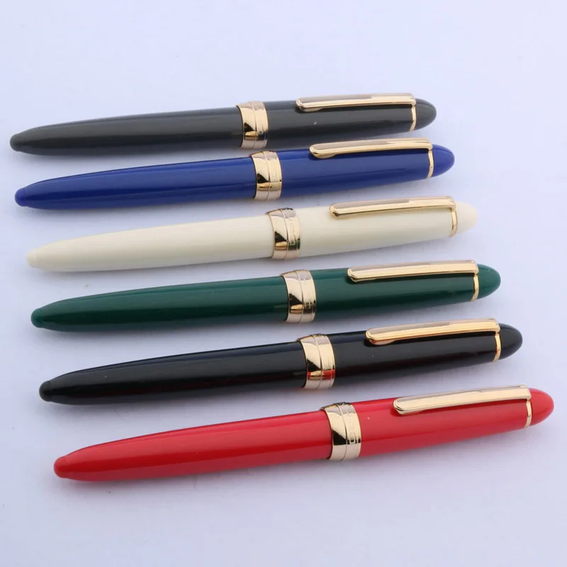 JINHAO NEW 992 color blue plastic Rotating lid Silver student fountain Pen - الصورة 5