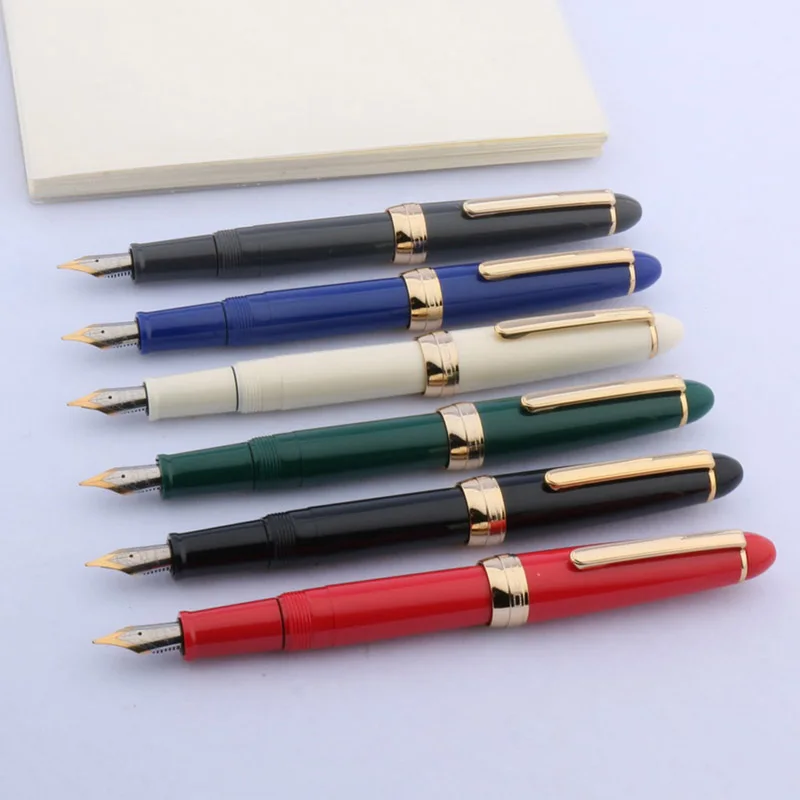 JINHAO NEW 992 color blue plastic Rotating lid Silver student fountain Pen - الصورة 4