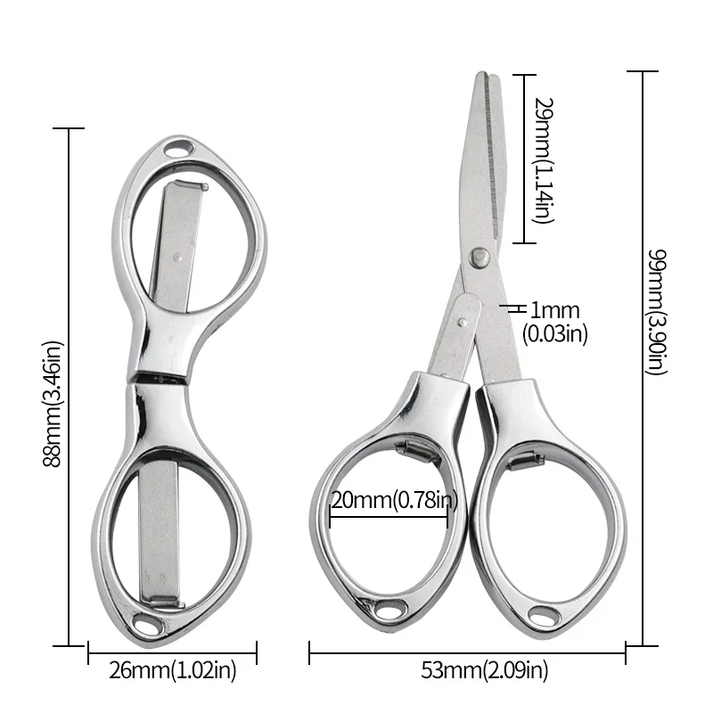 1pc Portable Folding 8-Shaped Small Scissors with Carbon Steel Blade for Easy Cutting Travel Folding Scissors - الصورة 6