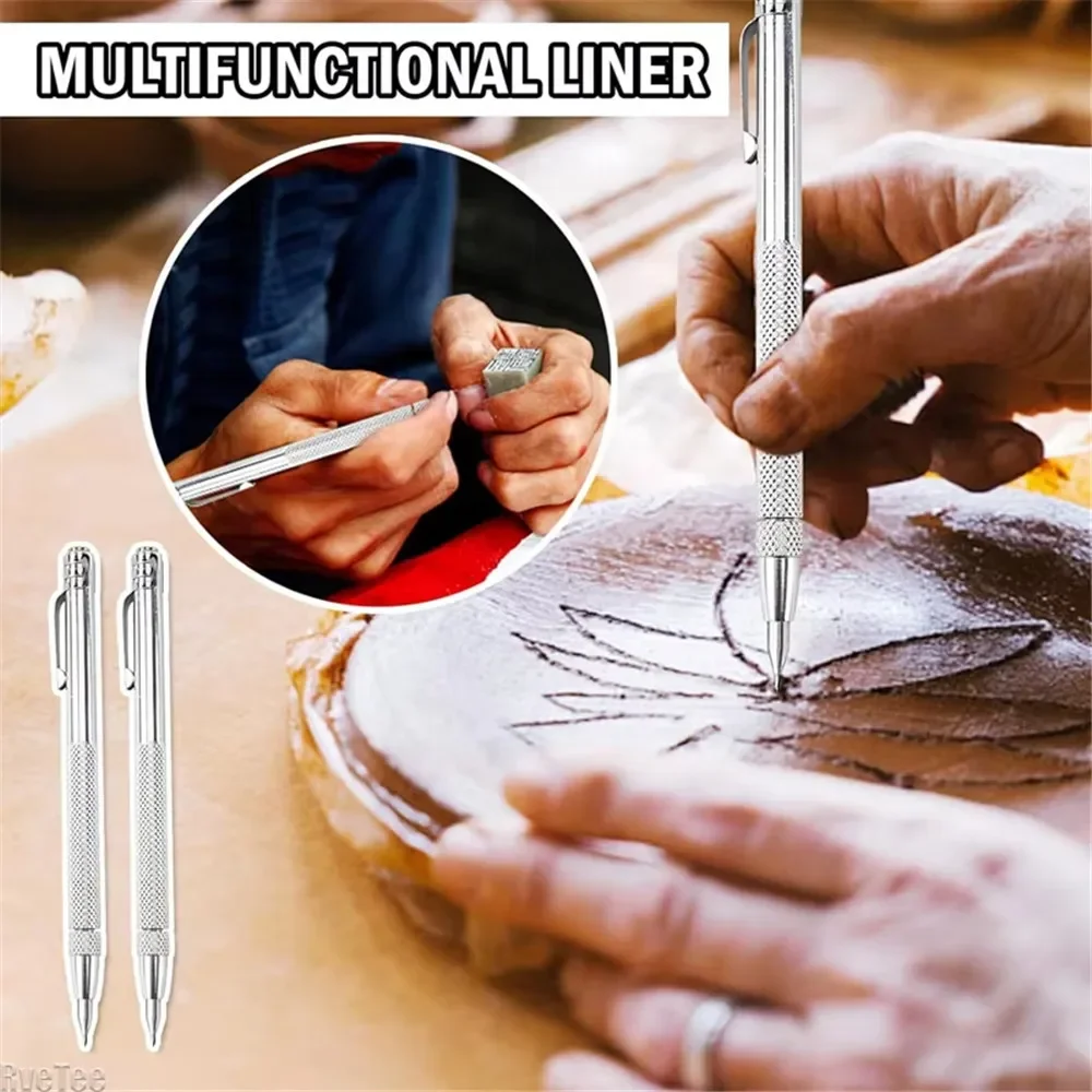 Carbide Scriber Pen Alloy Scribe Pen Metal Wood Glass Tile Cutting Marker Pencil Metalworking Woodworking Hand Tools Kits - الصورة 2