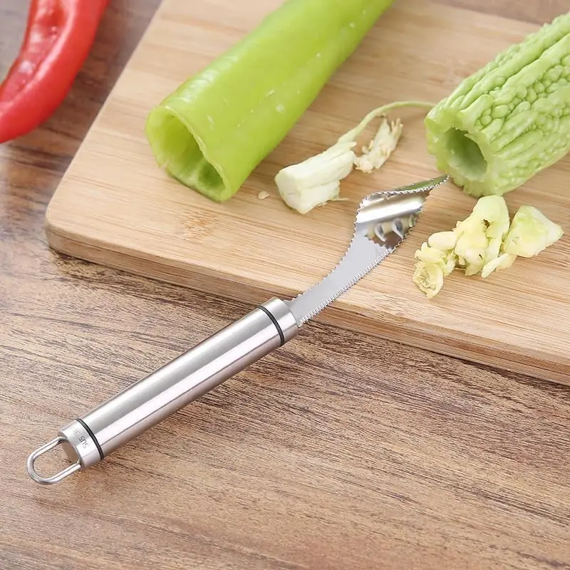 Stainless Steel Corer Chili Corer Bitter Gourd Seed Remover Core Digging Knife Green Pepper Cutter Seed Digging Tool Kitchen - الصورة 2