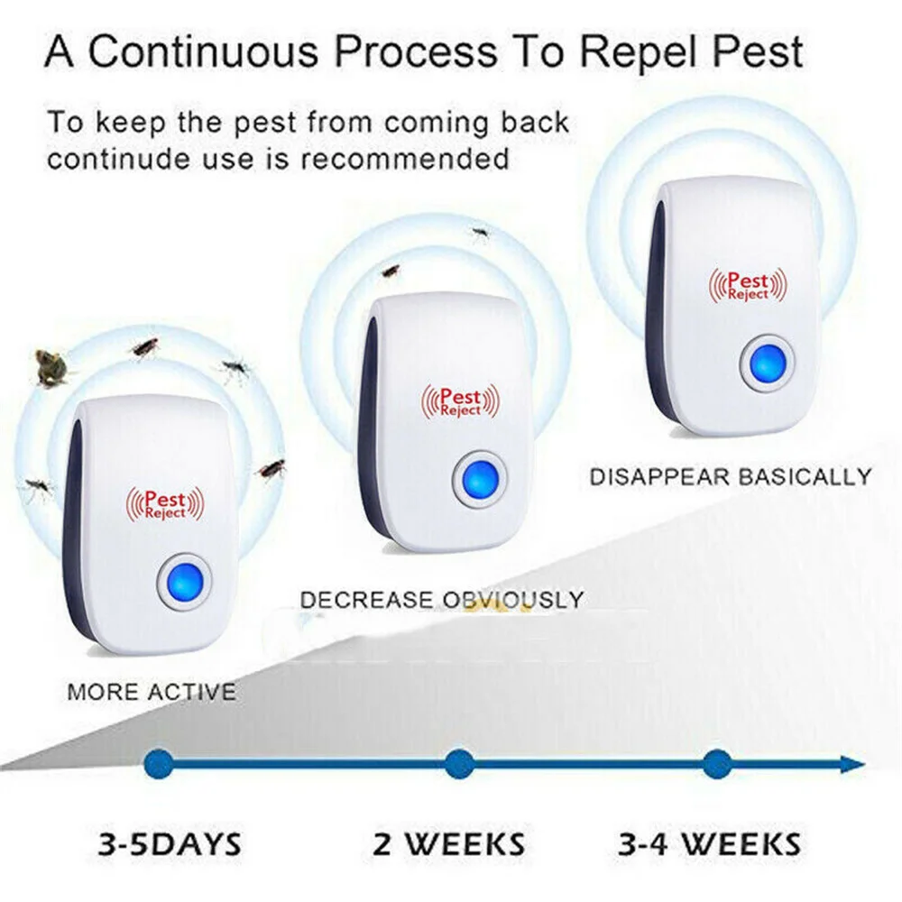 Ultrasonic Pest Repeller Intelligent Mosquitoes Killer Magnetic Insect Repeller Home Cleaning Tools Garden Pest Control Products - الصورة 4