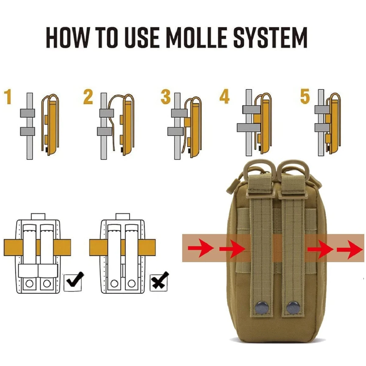 50611s 10pcs IFAK Tactical Molle Pouch Survival First Aid Kit for Emergency Rescue Outdoor Camping Hiking Sports Portable - الصورة 6