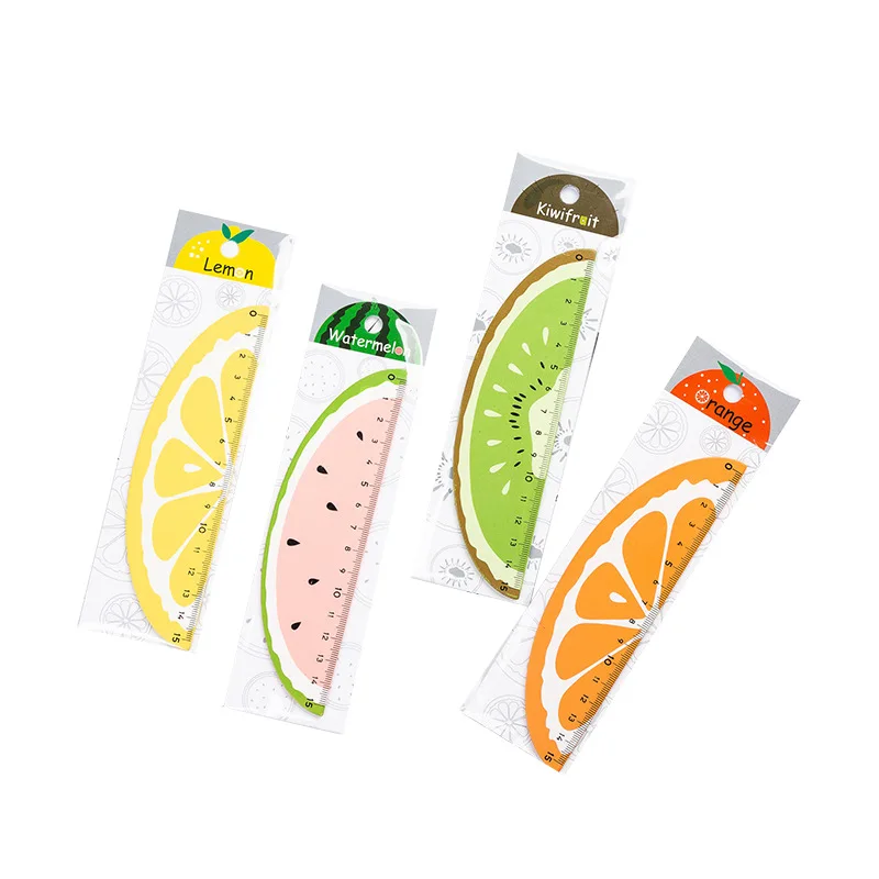 15Cm Korean cute cartoon fruit ruler creative wooden handbook ruler for students' small fresh exams school supplies kawaii ruler - الصورة 6
