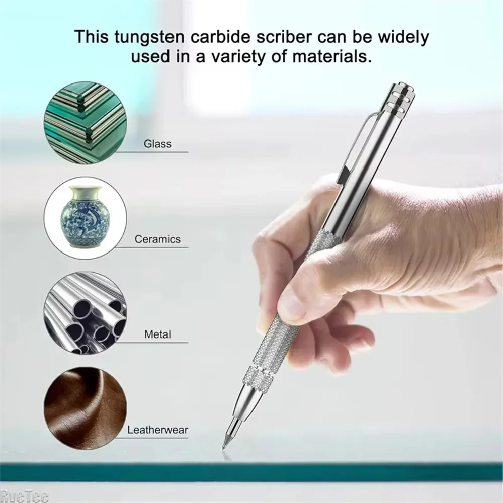 Carbide Scriber Pen Alloy Scribe Pen Metal Wood Glass Tile Cutting Marker Pencil Metalworking Woodworking Hand Tools Kits - الصورة 5
