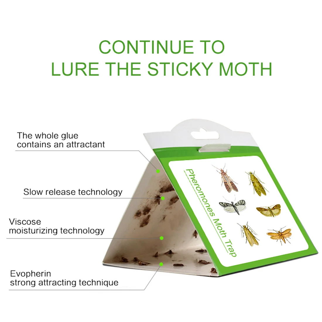 6/12/50PCS Clothes Pantry Food Pheromone Killer Paste Sticky Glue Trap Pest Reject Fly Moth Family Factory Restaurant - الصورة 3