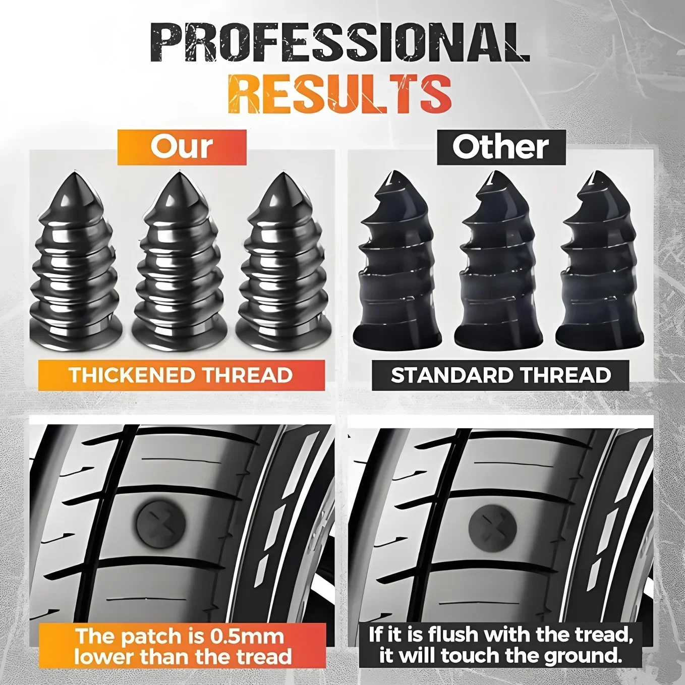 10-400Pcs Car Tyre Repair Rubber Nail Set Car Motorcycle Tyre Repair Nails Truck Scooter Bike Tire Puncture Repair Tool - الصورة 7