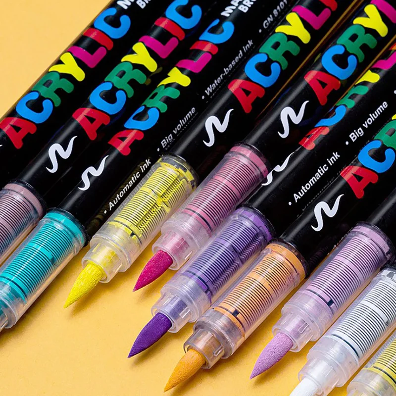 Direct Liquid Acrylic Marker Pen Paint Brush Pens Painting Stone Ceramic Glas Wood Canvas Making Drawing Graffiti Coloring Pen - Image 2