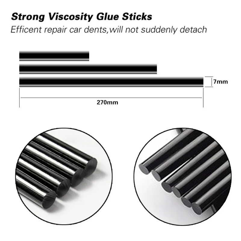 7mm 11mm Car Dent Repair Glue Sticks Car Body Paintless Repair Black Hot Melt Strip Repairing Glue Stick Tools - الصورة 3