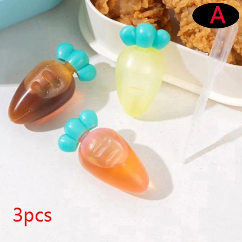 1/2/3/4pcs Mini Lunch Box Accessories Cute Pattern Sauce Box Squeeze Bottle Cartoon Tomato Honey Condiment Container For Kids - الصورة 2