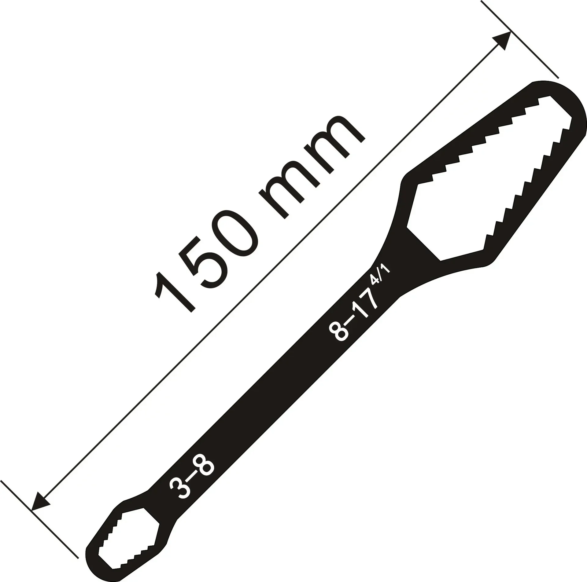 3-17mm Universal Torx Wrench Self-tightening Adjustable Glasses Wrench Board Double-head Torx Spanner Hand Tools for Factory - الصورة 3