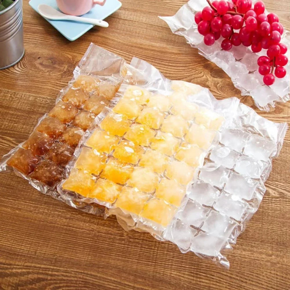 10-100pcs/pack Disposable Ice Bag Lattice Ice Cube Mold Bar Self-sealing Ice Tray Bag Ice Cube Bag Box Edible Frozen Ice Cube - الصورة 5