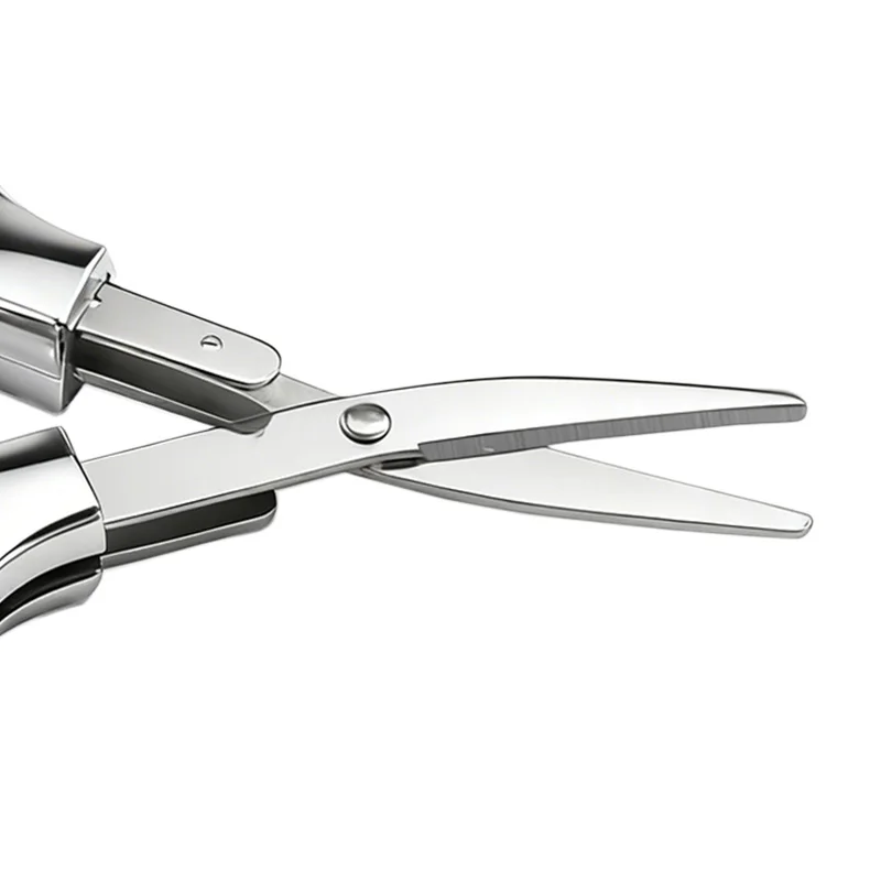 1pc Portable Folding 8-Shaped Small Scissors with Carbon Steel Blade for Easy Cutting Travel Folding Scissors - الصورة 2