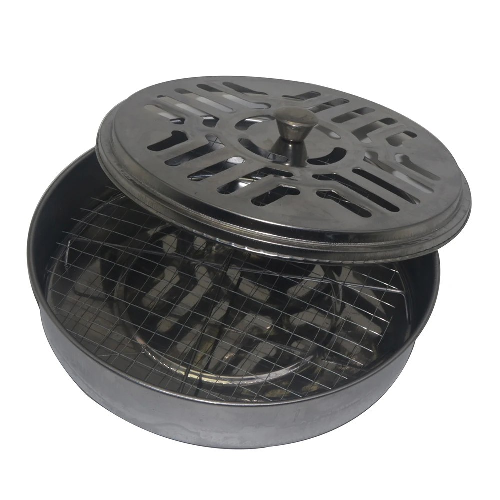 Stainless Steel Mosquito Repellent And Fireproof Box Mosquito coil box Stainless steel safety box Censer rack Ash tray - الصورة 4