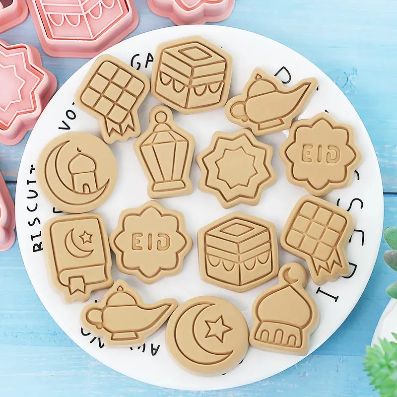 10PCS/SET Muslim Ramadan Dessert Decorative Pattern Cookie Cutter Ramadan Decoration Camel Moon Star Biscuit Mold Baking Tools - الصورة 4