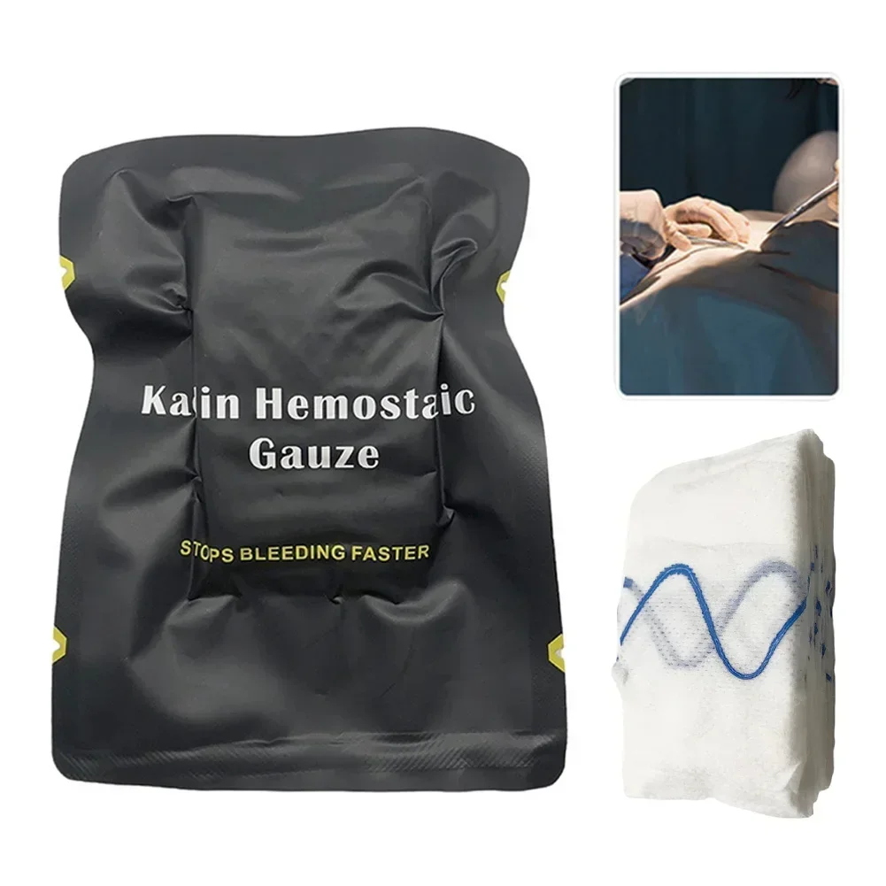 Hemostatic Kaolin Gauze Emergency Trauma Z-Folded Soluble for Outdoor Safety First Aid Kit Wound Dressing Bandage Tourniquet
