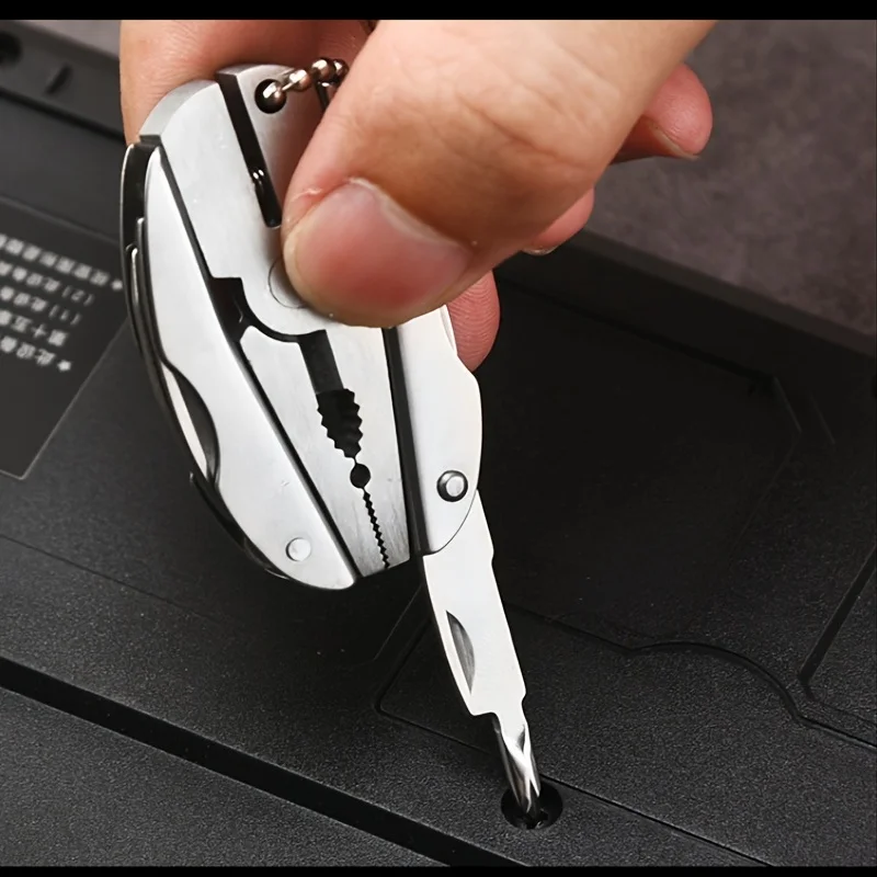 1pc Stainless Steel Mini Multi-Functional Pliers Outdoor Combination Tool Portable Folding Camp Survival Handy Small Pliers - الصورة 2