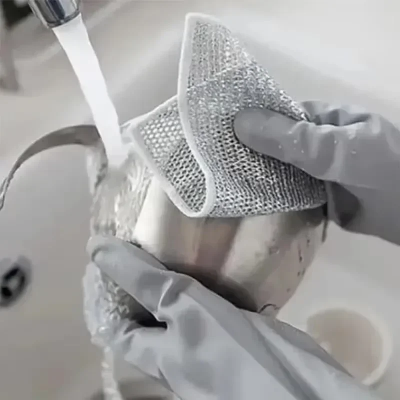 1/3/5/10/30 Pcs Magic Cleaning Cloth Single Sided Metal Steel Wire Rags Kitchen Dish Pot Washdishing Cloths Towel Clean Tools - الصورة 11