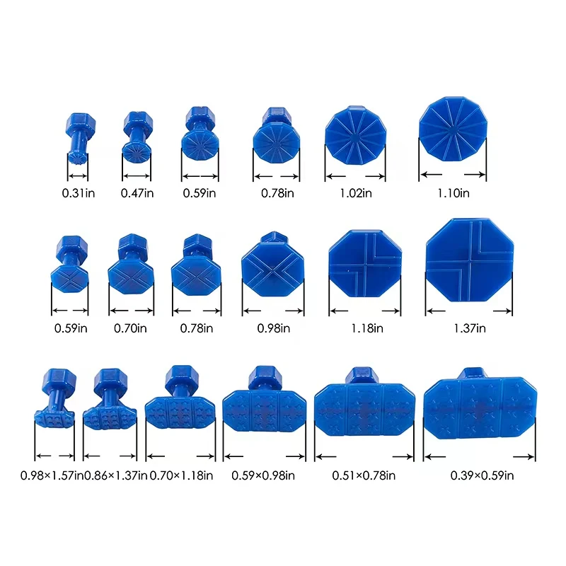 Car Body Sheet Metal Paintless Dent Plastic Puller Kit Auto Hail Pit Removal Repair Tools Hot Multiple Sizes Suction Cup Set - الصورة 4