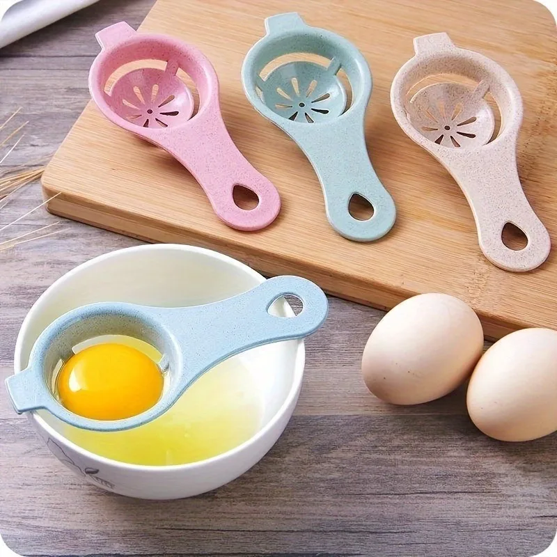 1pc Sustainable Wheat Straw Egg Separator - Easy Yolk & White Filter For Baking, Kitchen Gadget - الصورة 4