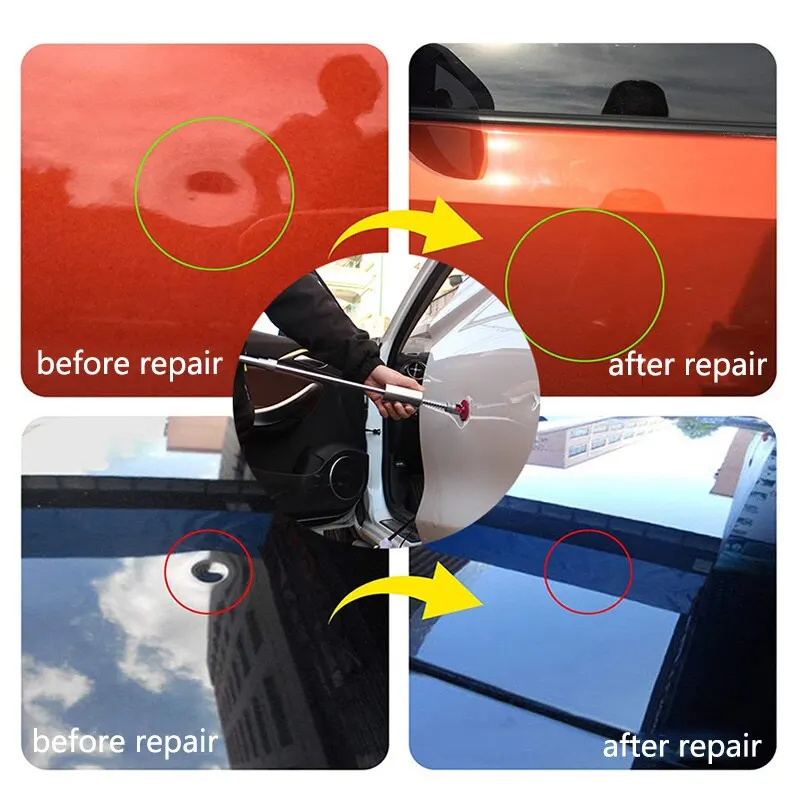Car Dent Puller T Dent Repair Tool Auto Repair Sheet Metal Kit Slide Hammer Reverse Hammer Glue +18pcs Glue Puller - الصورة 3
