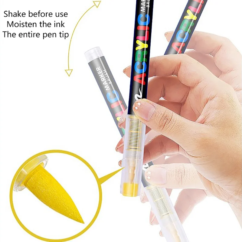 Direct Liquid Acrylic Marker Pen Paint Brush Pens Painting Stone Ceramic Glas Wood Canvas Making Drawing Graffiti Coloring Pen - Image 6