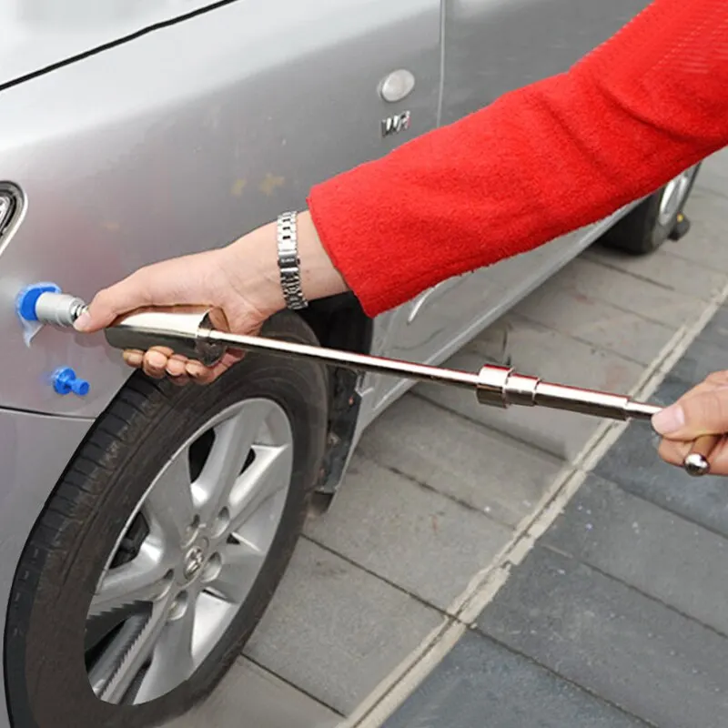 Car Dent Puller T Dent Repair Tool Auto Repair Sheet Metal Kit Slide Hammer Reverse Hammer Glue +18pcs Glue Puller - الصورة 6