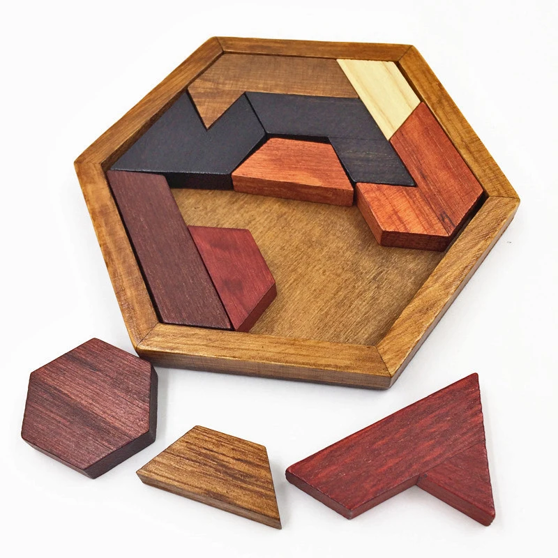 IQ 3D Wooden Puzzle Rompecabezas Montessori High Difficulty Brain Teaser Game Quebra Cabeça Casse Tete Juegos De Lógica - الصورة 2