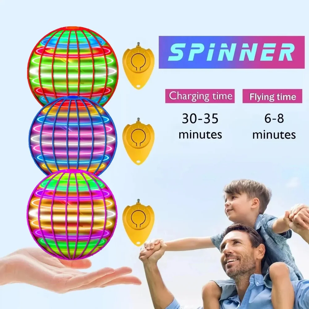 Flying Ball Children's Hand Controlled Color LED Cosmic Globe 360 °Rotating Suspension Ball Suitable for Indoor and Outdoor Toy - Image 2