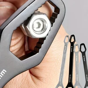 1pc Universal Double Ended Wrench, Self-Tightening 3-17mm Screw Nuts Repair Wrench, Double-Headed Ratchet Spanner, Adjustable