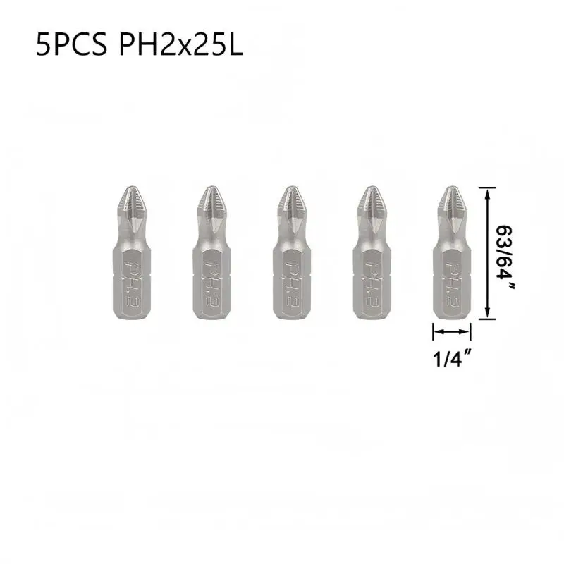 5/10pcs 25mm Anti-Slip Electric Hex Shank Magnetic Screwdriver Drill Bit Set Hex Shank Screw Driver Bits for Home Improvement - الصورة 5