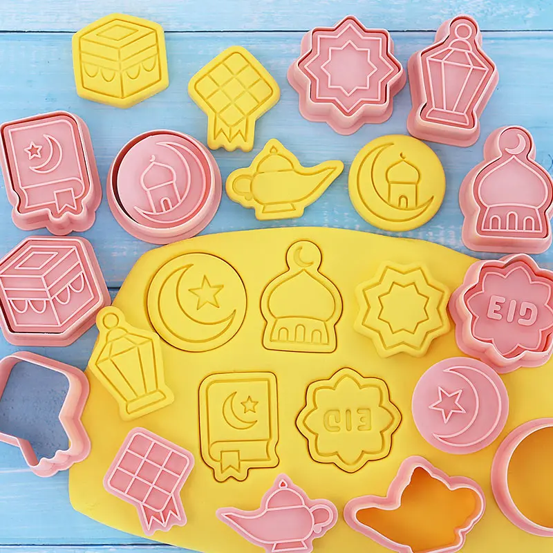 10PCS/SET Muslim Ramadan Dessert Decorative Pattern Cookie Cutter Ramadan Decoration Camel Moon Star Biscuit Mold Baking Tools - الصورة 6