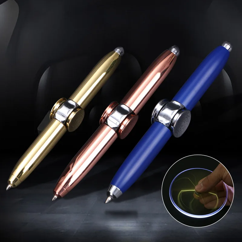 Creative Luminous Fingertip Gyroscope Spinning Lighting Pen Ballpoint Pen Stylus Multifunctional Boring Decompression Pen Gifts - الصورة 2