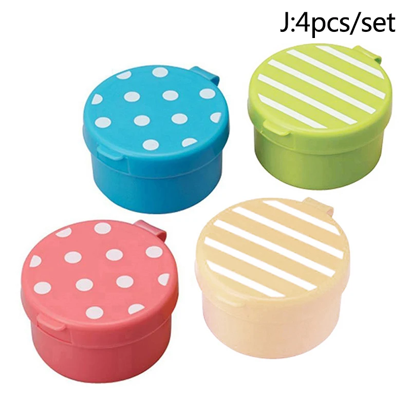 1/2/3/4pcs Mini Lunch Box Accessories Cute Pattern Sauce Box Squeeze Bottle Cartoon Tomato Honey Condiment Container For Kids - الصورة 6