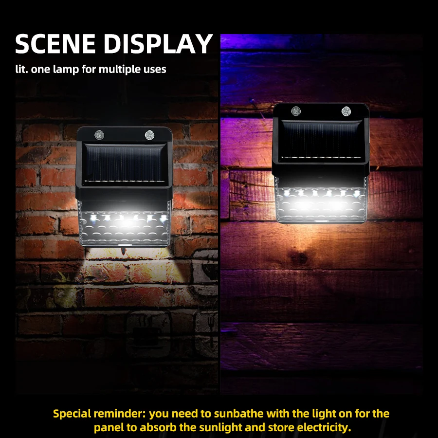 Outdoor Mini Solar LED Wall Lamp With Light Sensor Household Waterproof Balcony Patio Garden Decoration Solar Lighting Lamp - الصورة 4