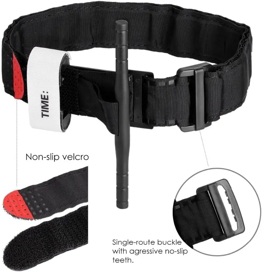 Tactical 95cm Tourniquet Emergency Strap Single Handed Medical First Aid Equipment for Hiking Camping Travel Outdoor Sports - الصورة 3