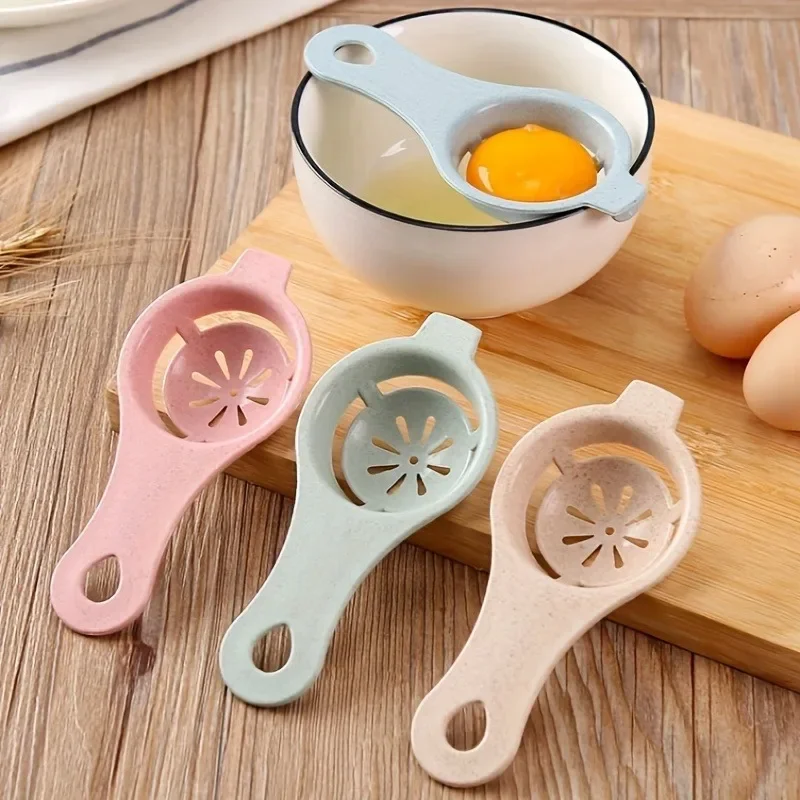 1pc Sustainable Wheat Straw Egg Separator - Easy Yolk & White Filter For Baking, Kitchen Gadget - الصورة 2