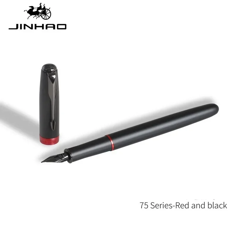 Luxury Quality Jinhao 75 Metal Black Red Fountain Pen Financial Office Student Supplies School Stationery Ink Pens - الصورة 4