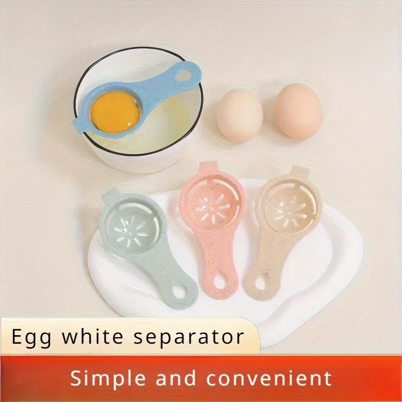 1pc Sustainable Wheat Straw Egg Separator - Easy Yolk & White Filter For Baking, Kitchen Gadget - الصورة 10