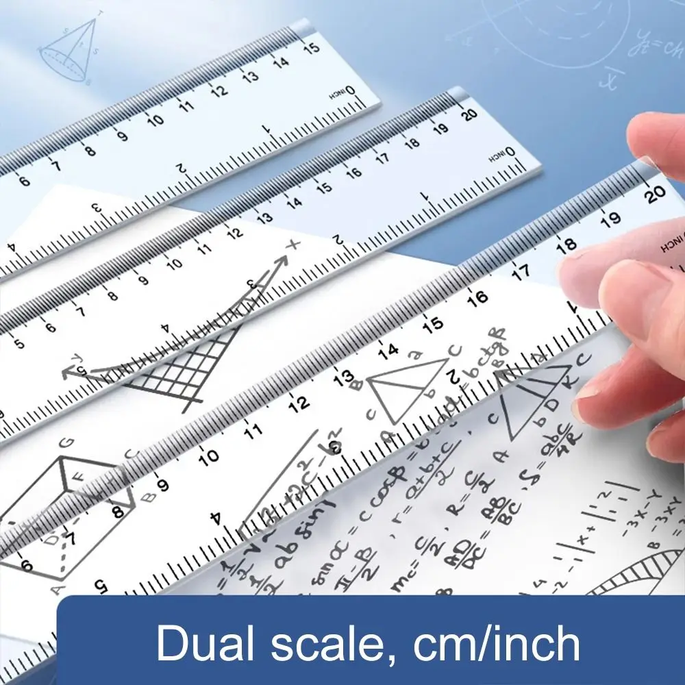 Desk Accessories 15cm 20cm 30cm 40cm Straight Ruler Multifunction Transparent Measuring Ruler Plastic Drawing Ruler Math - الصورة 5