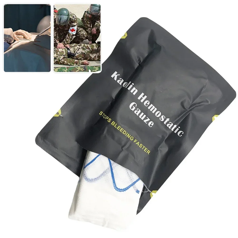 Hemostatic Kaolin Gauze Emergency Trauma Z-Folded Soluble for Outdoor Safety First Aid Kit Wound Dressing Bandage Tourniquet - الصورة 3