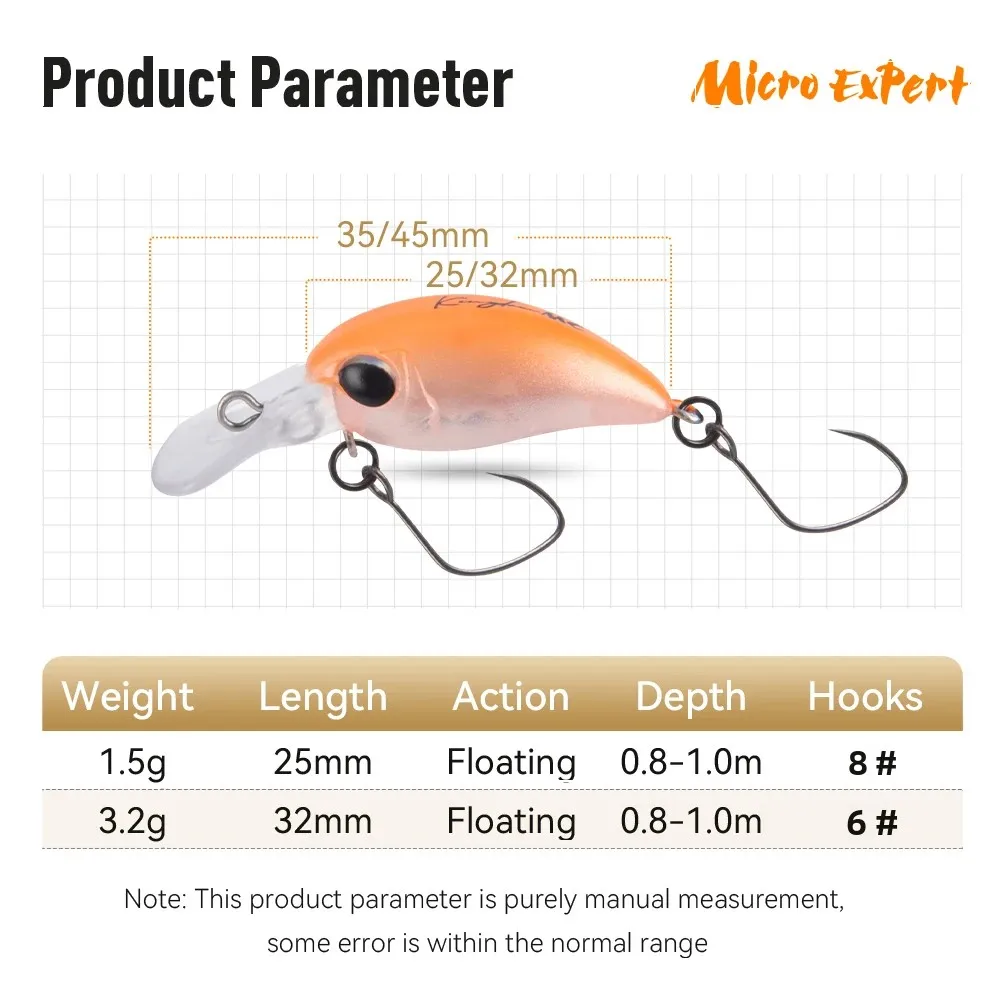 Kingdom Fishing Lure Micro Expert Minnow 1.5g 3.2g 25mm 32mm Topwater Artificial Hard Crankbait Wobblers Perch Trout Baits - الصورة 2