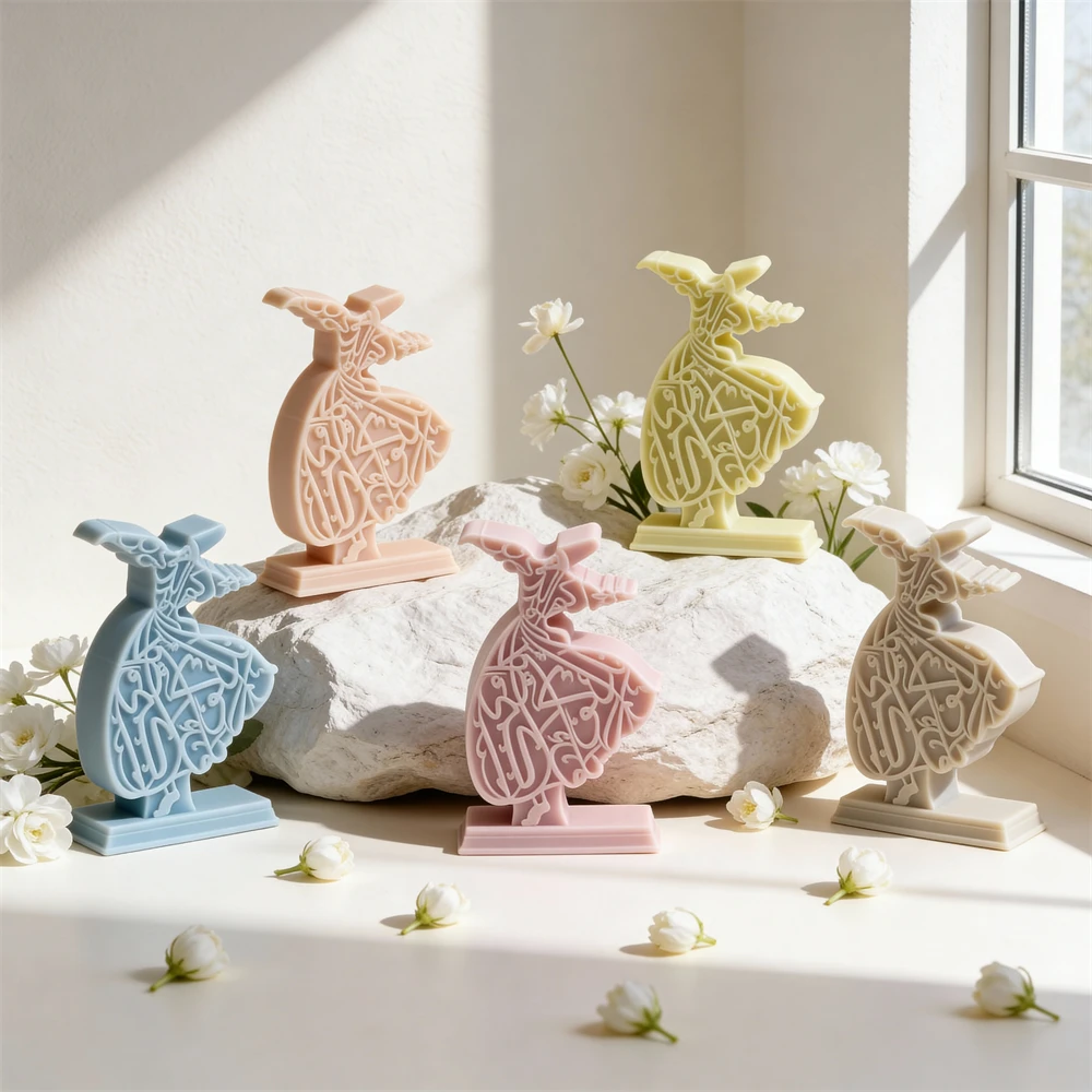 Eid Mubarak Candle Mould Gift idea Home Decor Whirling Dervish Candle Mold Mubarak Ramadan Decor Silicone Mould - Image 6