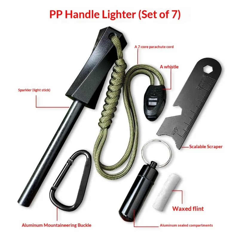 Bear Grylls Survival Fire Starter Magnesium Flint Rod Portable Emergency Firesteel Kit Compass Whistle for Camping Hiking Tools - Image 3
