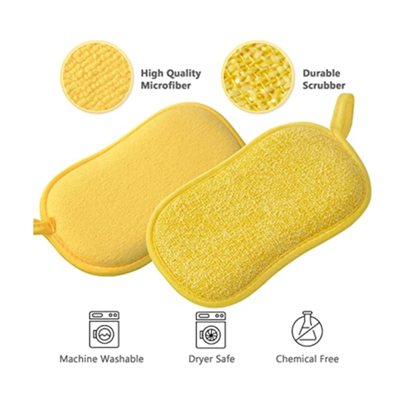 5/10/20/30PCS Dishwashing Sponge Non-Scratch Microfiber Magic Sponge Non Stick Pot Dishcloth Kitchen Gadgets Cleaning Utensils - Image 4