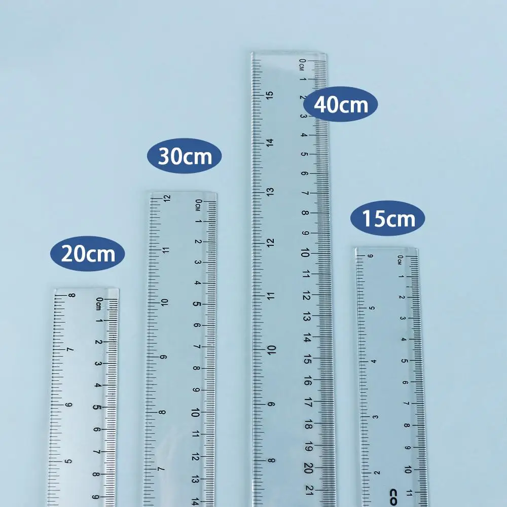 Desk Accessories 15cm 20cm 30cm 40cm Straight Ruler Multifunction Transparent Measuring Ruler Plastic Drawing Ruler Math