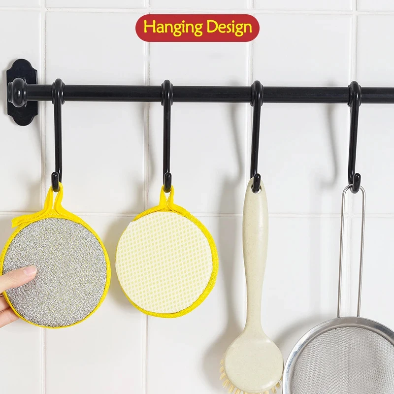 2pcs/4pcs Double Side Dishwashing Sponge Dish Washing Brush Pan Pot Dish Wash Sponges Household Cleaning Kitchen Tools sponge - الصورة 4