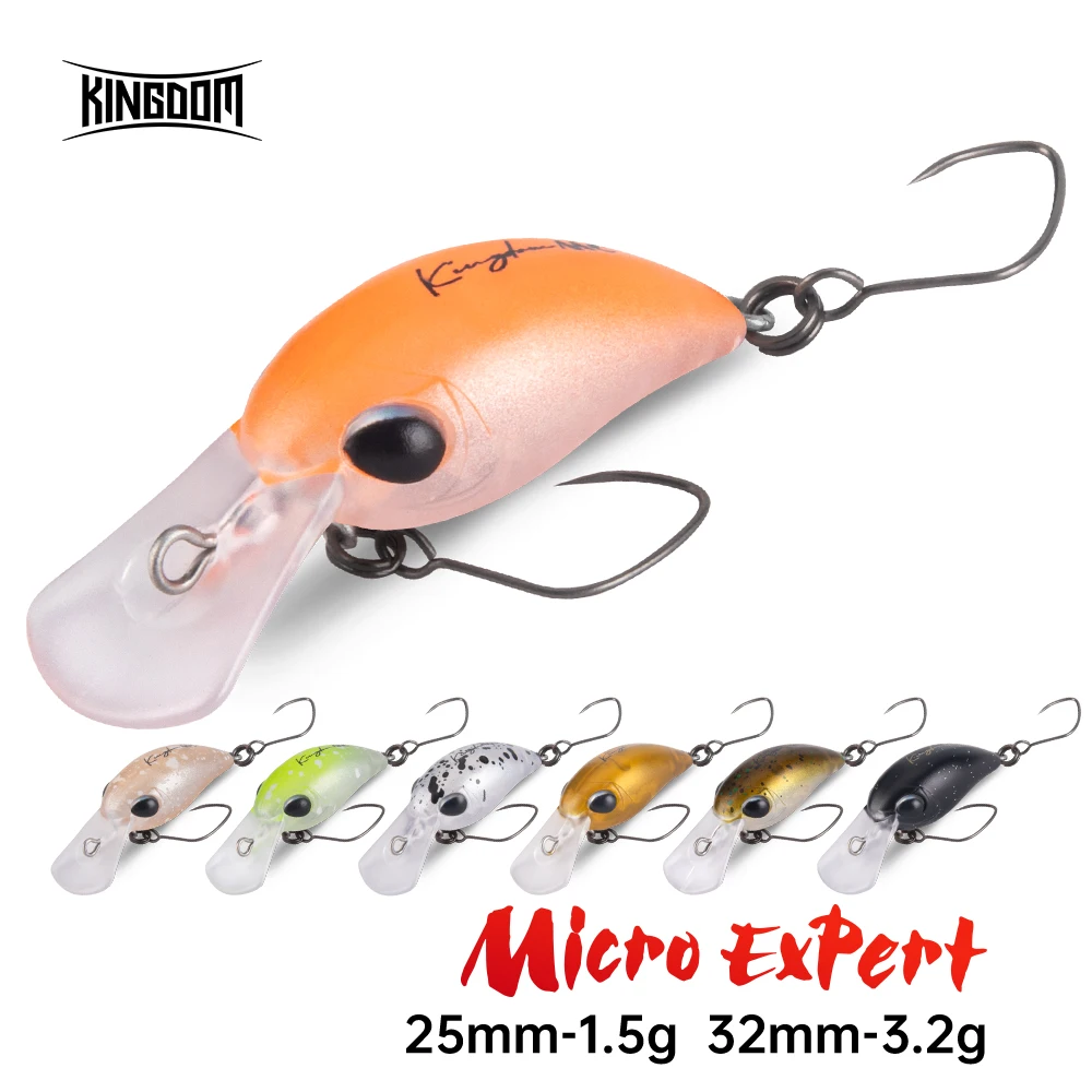 Kingdom Fishing Lure Micro Expert Minnow 1.5g 3.2g 25mm 32mm Topwater Artificial Hard Crankbait Wobblers Perch Trout Baits